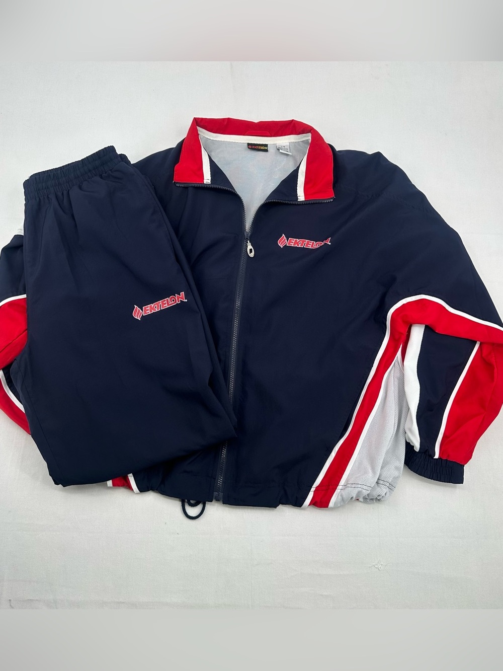 Vintage Team Ektelon Racquetball Tracksuit Navy Red White Large